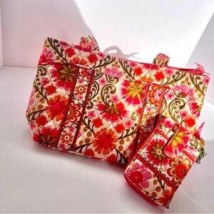 Vera Bradley Tote Bag and Wallet Set in Folkloric Pattern